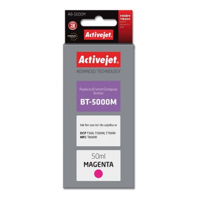 Activejet AB-5000M Ink Bottle (Brother BT-5000M replacement; Supreme; 50 ml; 5000 pages, red)