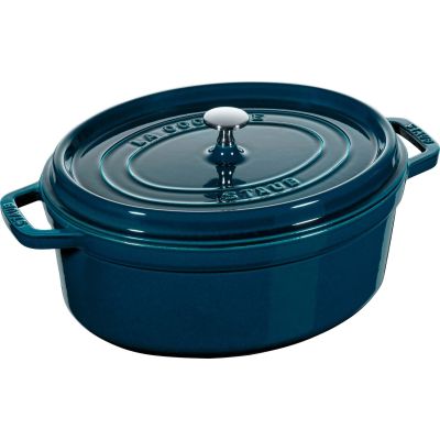 STAUB LA COCOTTE Oval cast iron pot 6.7 ltr, La Mer