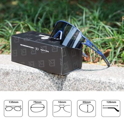 6. Rockbros 10174 UV400 Cycling Glasses - Blue