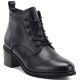 6. Women's leather lace-up high-heeled ankle boots, black, Vinceza EN27-133107