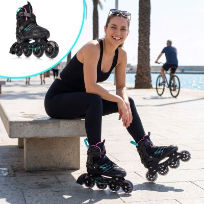 11. Meteor M 34-38 Buzzy Roller Skates Black/Pink/Mint