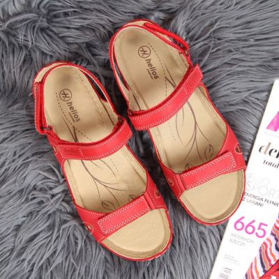 6. Red leather velcro sandals W Helios 205