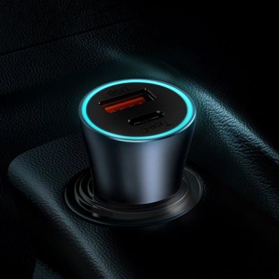 12. Baseus Golden Contactor Pro fast car charger USB Type C / USB 40 W Power Delivery 3.0 Quick Charge 4+ SCP FCP AFC + USB Type C cable - Lightning gray (TZCCJD-B0G)