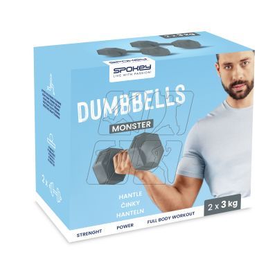 9. Spokey Monster dumbbells 2x 3 kg SPK-943621