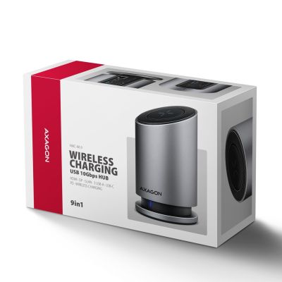 11. Axagon HMC-WL9 Wired USB 3.2 Gen 2 (3.1 Gen 2) Type-C Docking Station, Grey