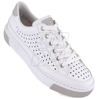 8. Rieker W RKR642 white openwork leather shoes