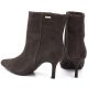 10. Women's leather ankle boots with a low heel, suede, brown, Big Star UU274492
