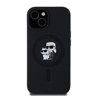 3. Karl Lagerfeld Silicone Karl&Choupette MagSafe case for iPhone 15 Plus / 14 Plus - black