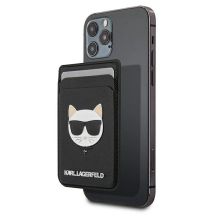 Karl Lagerfeld Wallet CardSlot Saffiano Choupette Head MagSafe Magnetic Phone Wallet - Black