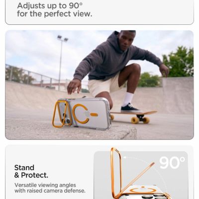 6. Spigen Ultra Hybrid Optik S MagSafe Case for iPhone 18 Pro Max / 17 Pro Max - Transparent Orange