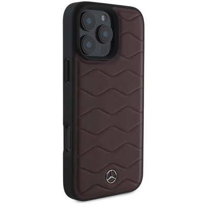 4. Mercedes MB Waves Leather Case for iPhone 16 Pro Max - Red