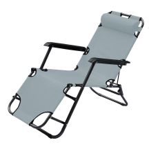 MULTIPLE-POSITION LEVEL CHAIR WITH HEADREST, GRAY