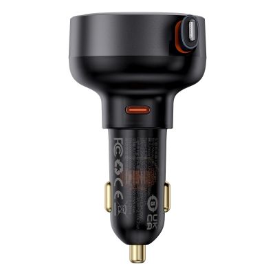 2. Baseus Enjoyment Pro USB-C (Female) / Lightning (Male) 60W Car Charger - Black