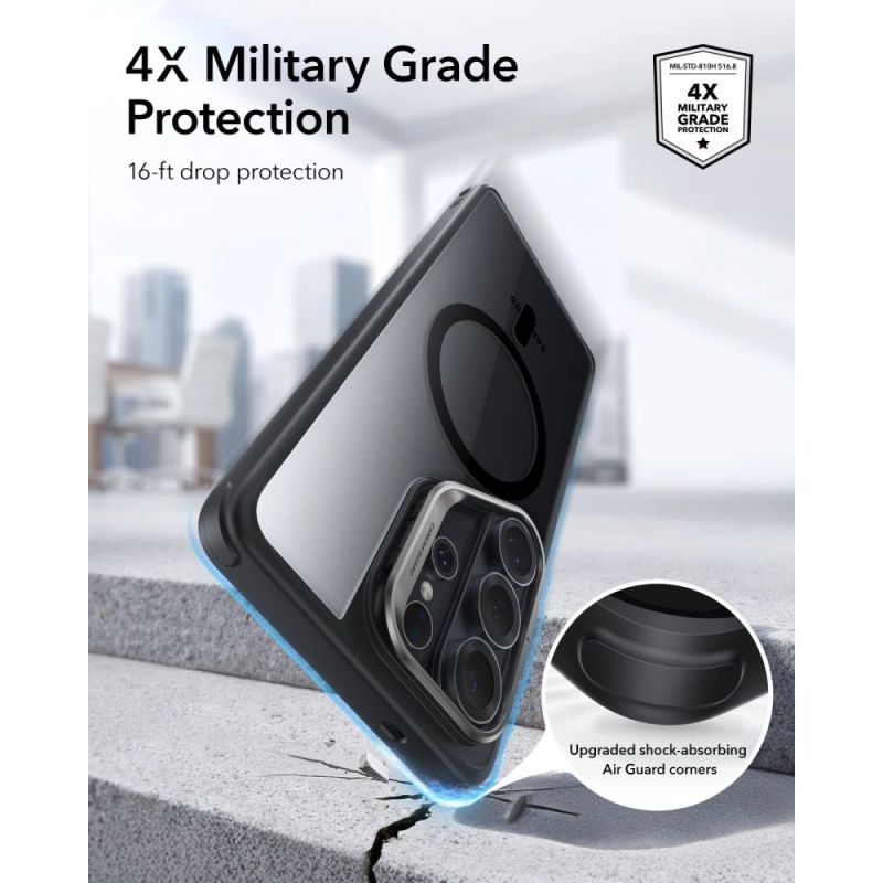 5. ESR Classic Hybrid Kickstand MagSafe Case for Samsung Galaxy S26 Ultra - Clear Black