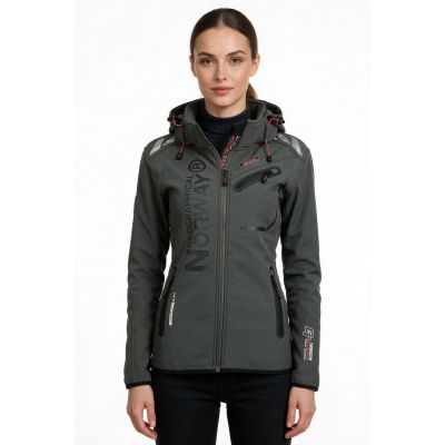4. Geographical Norway Reine Gray/Black Lady 007 women's softshell jacket (WU6099F/GN Grey/Black)