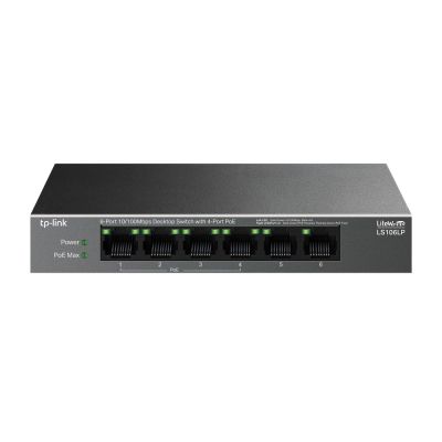 TP-Link LiteWave LS106LP Network Link Unmanaged Fast Ethernet (10/100) PoE Support Black