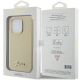 8. Guess Glitter Glossy Script case for iPhone 15 Pro - gold