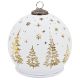 DECORATIVE GLASS LED BAUBLE 12 CM SPARKLING ROTATING – WHITE