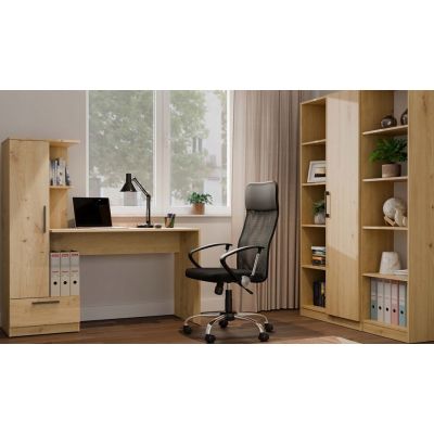 9. COSMO OAK ARTISAN Desk + Shelf Set