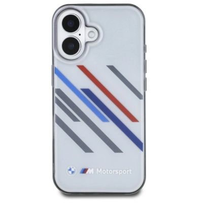 3. BMW Motosport IML Random Stripes iPhone 16 Plus Case - Gray