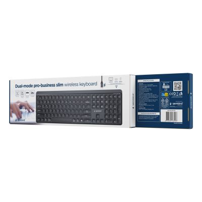 16. GEMBIRD WIRELESS KEYBOARD + MOUSE SET SLIM PRO BUSINESS, DUAL MODE, 2.4 GHZ + BT, US LAYOUT, BLACK