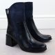 3. Women's Blue Patent Block-Heel Ankle Boots M.Daszyński SA269-1