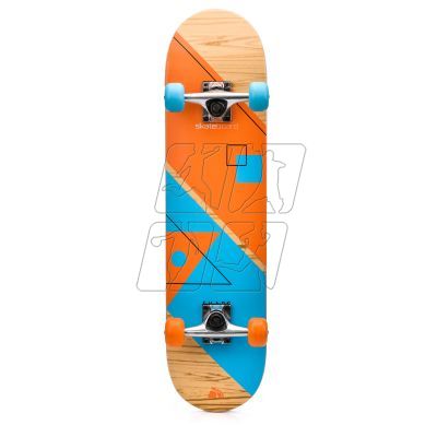 9. METEOR WOODEN SKATEBOARD orange/blue