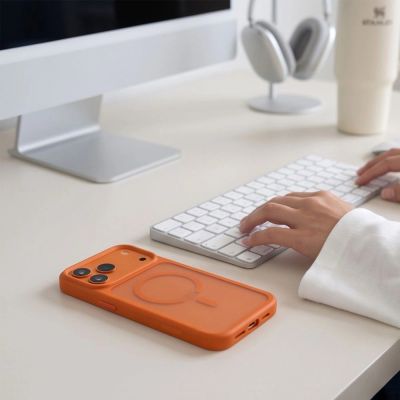 6. Tech-Protect Magmat Magsafe CC Case for iPhone 18 Pro Max / 17 Pro Max - Matte Orange
