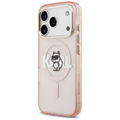 2. Karl Lagerfeld IML Choupette Sketch Logo MagSafe Case for iPhone 17 Pro - Pink
