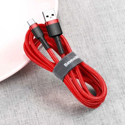 4. Baseus Cafule USB-A / USB-C QC 3.0 3A Cable 1 m - Red