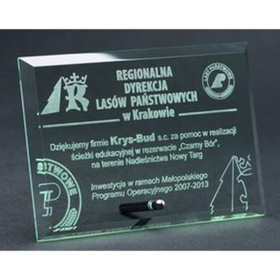 8. Engraved glass trophy