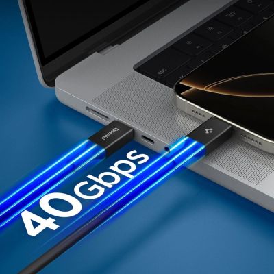 4. Spigen Essential EB24012CC USB-C / USB-C 240W 120cm Cable - Black