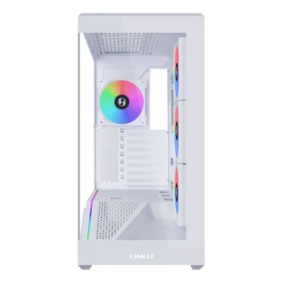 6. Lian Li Vector V100 PC Case, Midi-Tower, ATX, RGB, Tempered Glass - White
