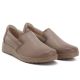5. Women's leather slip-on wedge shoes, beige, Potocki JE19505