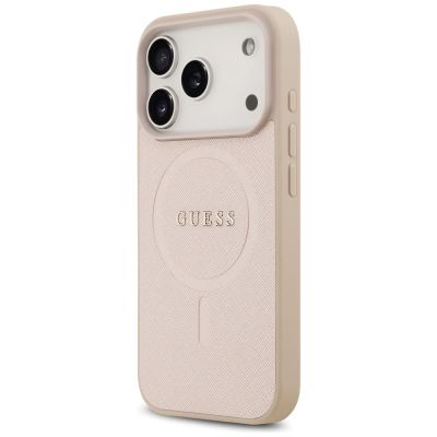 2. Guess Saffiano Classic Logo MagSafe Case for iPhone 17 Pro - Pink