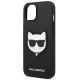 6. Karl Lagerfeld Saffiano Choupette Head Patch Case for iPhone 14 Plus - Black