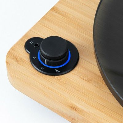 5. The House Of Marley EM-JT010-SB Turntable with Rotating Platter, Belt Drive, Black, Wood