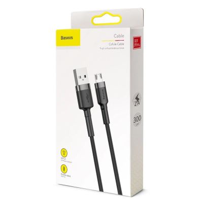 18. Baseus Cafule Cable durable nylon cable USB / micro USB 2A 3M black-gray (CAMKLF-HG1)