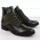 3. Women's patent leather ankle boots crocodile green Vinceza 26-16477