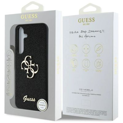8. Guess Fixed Glitter Big 4G Metal Logo case for Samsung Galaxy S25 black