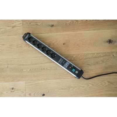 5. Brennenstuhl 1391010601 5 m power strip 6 x sockets Indoor Black, Silver