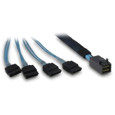 Inter-Tech SFF-8643 - 4x SATA/SAS 0.7 m 12 Gbit/s Blue