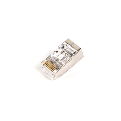 4. RJ45 (8P8C) pass-through plug, cat.6, shielded, AWG 26-24, pack of 100.