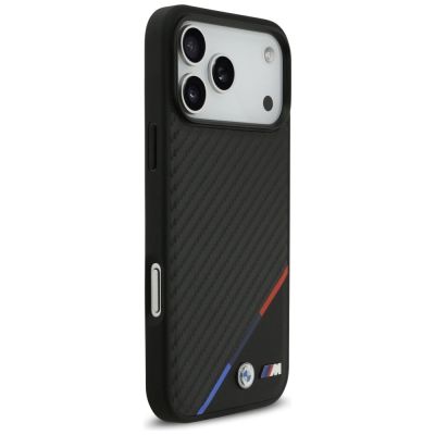 4. BMW M Carbon Tricolor Line MagSafe Case for iPhone 17 Pro Max - Black