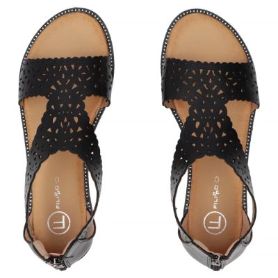 4. Women's openwork black sandals Filippo DS7889