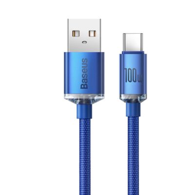2. Baseus crystal shine series fast charging data cable USB Type A to USB Type C 100W 2m blue (CAJY000503)