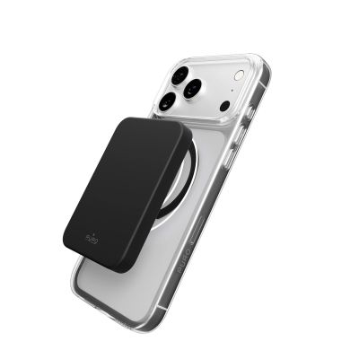 3. Puro Lite Mag TPU+PC Case Compatible with MagSafe for iPhone 17 Pro - Transparent with Black Ring