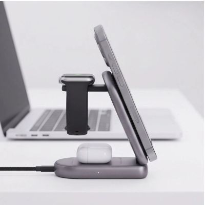 9. Tech-Protect A53 3in1 MagSafe 25W QI2.2 Wireless Charger - Dark Gray