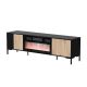 MERCI TV cabinet 180x40x53.5 black/artisan oak + fireplace