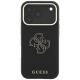3. Guess Grained & Big Resin Logo Case for iPhone 18 Pro / 17 Pro - Black